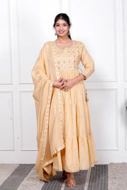 Anarkali Rayon Stitched Suit Set with Dupatta